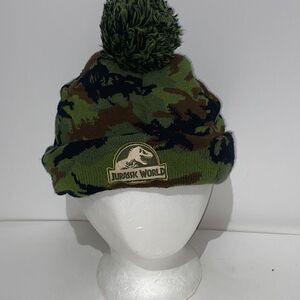 Jurassic World Men's Camo Knitted Green Pom Beanie OS‎